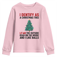 I Identify as a Christmas Tree Youth Sweatshirt Funny Lit and Dead Inside Holiday Humor - Wonder Print Shop