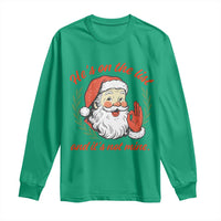 Funny Santa He is On the List Christmas Long Sleeve Shirt Sassy Retro Holiday Humor - Wonder Print Shop