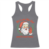 Funny Santa He is On the List Christmas Racerback Tank Top Sassy Retro Holiday Humor - Wonder Print Shop