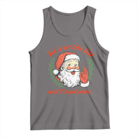 Funny Santa He is On the List Christmas Tank Top Sassy Retro Holiday Humor - Wonder Print Shop