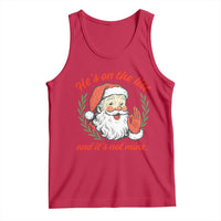 Funny Santa He is On the List Christmas Tank Top Sassy Retro Holiday Humor - Wonder Print Shop