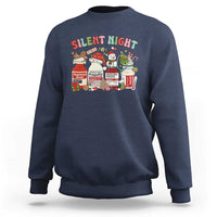 Funny Silent Night Nurse Christmas Sweatshirt Festive Meds and Holiday Medical Humor - Wonder Print Shop