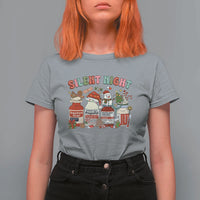 Funny Silent Night Nurse Christmas T Shirt For Women Festive Meds and Holiday Medical Humor - Wonder Print Shop