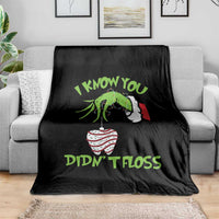 Funny Dental Christmas Throw Blanket I Know You Didnt Floss Dentist Holiday Humor - Wonder Print Shop