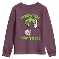 Funny Dental Christmas Youth Sweatshirt I Know You Didnt Floss Dentist Holiday Humor - Wonder Print Shop