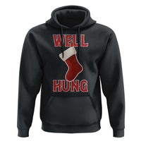Funny Christmas Stocking Hoodie Well Hung Naughty Holiday Inappropriate Humor - Wonder Print Shop