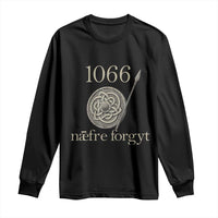 1066 Never Forget Long Sleeve Shirt Battle of Hastings Old English Anglo Saxon Warrior Medieval Shield - Wonder Print Shop