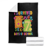 I Survived 67 Days of School Throw Blanket Funny 6 7 Six Seven Chaos Survivor for Students Teachers - Wonder Print Shop