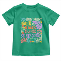 How Many Nights Should You Be Reading 6 7 Toddler T Shirt Retro Funny 67 Six Seven Meme Book Lover - Wonder Print Shop