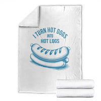 I Turn Hot Dogs Into Hot Logs Throw Blanket Funny Food Pun for BBQ Bros Toilet Humor Kings - Wonder Print Shop