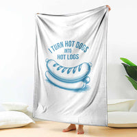 I Turn Hot Dogs Into Hot Logs Throw Blanket Funny Food Pun for BBQ Bros Toilet Humor Kings - Wonder Print Shop
