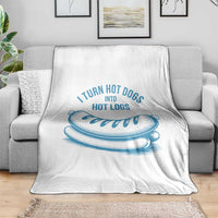 I Turn Hot Dogs Into Hot Logs Throw Blanket Funny Food Pun for BBQ Bros Toilet Humor Kings - Wonder Print Shop