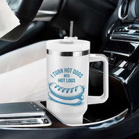 I Turn Hot Dogs Into Hot Logs Tumbler With Handle Funny Food Pun for BBQ Bros Toilet Humor Kings - Wonder Print Shop