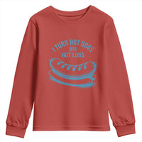 I Turn Hot Dogs Into Hot Logs Youth Sweatshirt Funny Food Pun for BBQ Bros Toilet Humor Kings - Wonder Print Shop