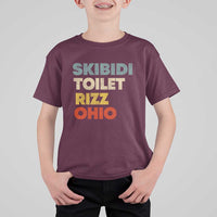 Skibidi Toilet Rizz Ohio T Shirt For Kid Funny Gen Alpha Slang Rizzler Game - Wonder Print Shop