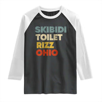 Skibidi Toilet Rizz Ohio Raglan Shirt Funny Gen Alpha Slang Rizzler Game