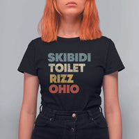Skibidi Toilet Rizz Ohio T Shirt For Women Funny Gen Alpha Slang Rizzler Game - Wonder Print Shop
