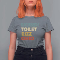 Skibidi Toilet Rizz Ohio T Shirt For Women Funny Gen Alpha Slang Rizzler Game - Wonder Print Shop