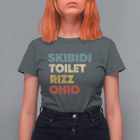 Skibidi Toilet Rizz Ohio T Shirt For Women Funny Gen Alpha Slang Rizzler Game - Wonder Print Shop
