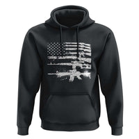 Machine Guns American Flag Hoodie For Gun Owner Lover 2A Retro Vintage
