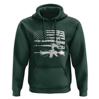 Machine Guns American Flag Hoodie For Gun Owner Lover 2A Retro Vintage
