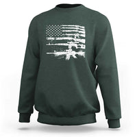Machine Guns American Flag Sweatshirt For Gun Owner Lover 2A Retro Vintage