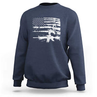 Machine Guns American Flag Sweatshirt For Gun Owner Lover 2A Retro Vintage