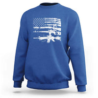 Machine Guns American Flag Sweatshirt For Gun Owner Lover 2A Retro Vintage