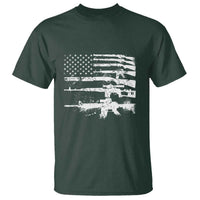Machine Guns American Flag T Shirt For Gun Owner Lover 2A Retro Vintage