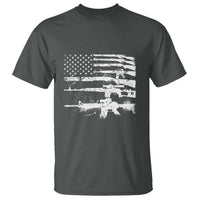 Machine Guns American Flag T Shirt For Gun Owner Lover 2A Retro Vintage