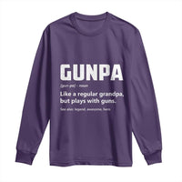 Cool Gun Grandpa Enthusiast Long Sleeve Shirt Funny Gunpa Definition Like A Regular Grandpa But Plays With Guns