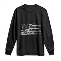 American Flag Rifle Firearm Long Sleeve Shirt Machine Guns 2A