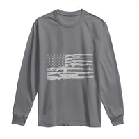 American Flag Rifle Firearm Long Sleeve Shirt Machine Guns 2A