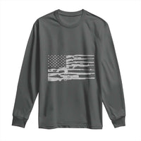 American Flag Rifle Firearm Long Sleeve Shirt Machine Guns 2A