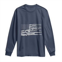 American Flag Rifle Firearm Long Sleeve Shirt Machine Guns 2A