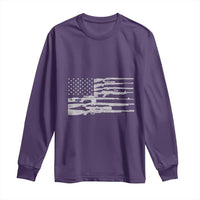 American Flag Rifle Firearm Long Sleeve Shirt Machine Guns 2A