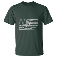 American Flag Rifle Firearm T Shirt Machine Guns 2A - Wonder Print Shop