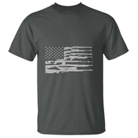 American Flag Rifle Firearm T Shirt Machine Guns 2A - Wonder Print Shop