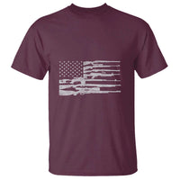 American Flag Rifle Firearm T Shirt Machine Guns 2A - Wonder Print Shop