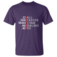 Funny Gun Owner T Shirt Faster Than Dialing 911 Bullet Diameter - Wonder Print Shop