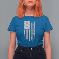 American Flag Second Amendment T Shirt For Women Guns Weapons Rifles 2A Amendment Fathers Day US Flag - Wonder Print Shop