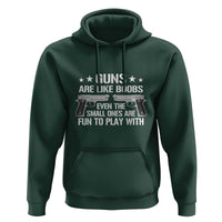 Funny Gun Lover Hoodie Guns Are Like Boobs Titties Joke Pistol