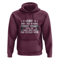 Funny Gun Lover Hoodie Guns Are Like Boobs Titties Joke Pistol