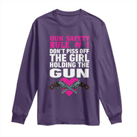 Funny Gun Girls Long Sleeve Shirt Gun Safety Rule Don't Piss Of The Girl Holding The Gun Owner