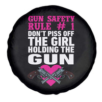 Funny Gun Girls Spare Tire Cover Gun Safety Rule Don't Piss Of The Girl Holding The Gun Owner