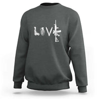 Gun Lover Sweatshirt LOVE AR15 Handgun Grenade