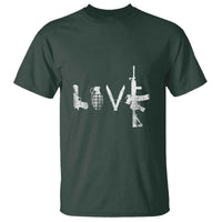 Gun Lover T Shirt LOVE AR15 Handgun Grenade