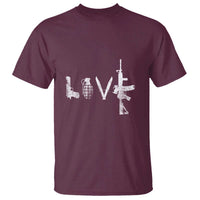 Gun Lover T Shirt LOVE AR15 Handgun Grenade