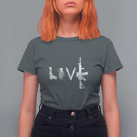 Gun Lover T Shirt For Women LOVE AR15 Handgun Grenade