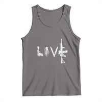 Gun Lover Tank Top LOVE AR15 Handgun Grenade